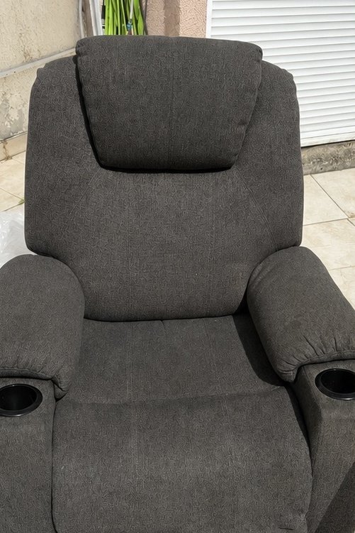 Fauteuil relax gris avant nettoyage Cosmova